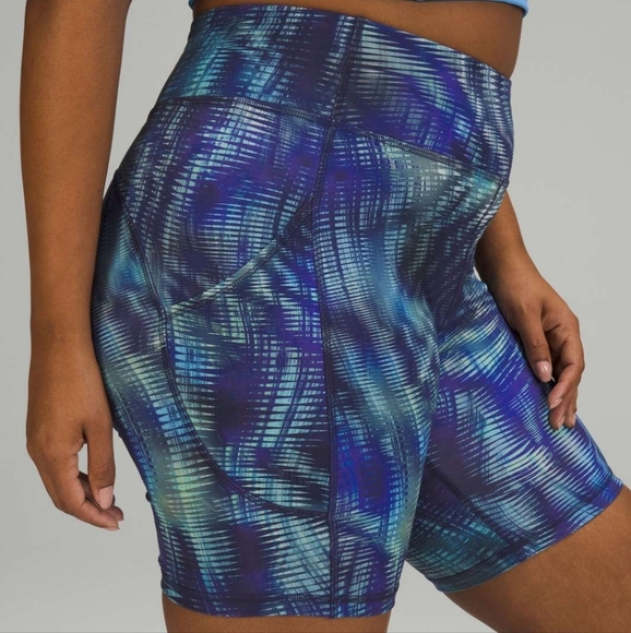 Lululemon Invigorate Short 8” Everlux Shapeshifter Blue Size 18 Pockets - Picture 1 of 11